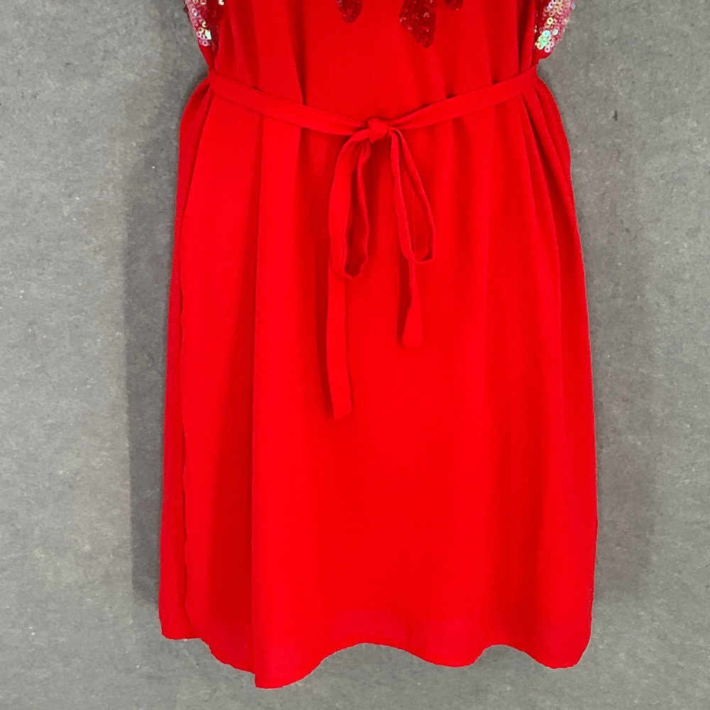 Chelsea & Violet Red Sequin Dress Womens Sz‎ M Spaghetti Strap Party Cocktail - Picture 5 of 13